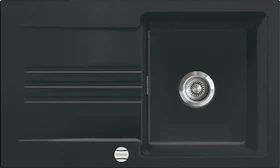 systemceram Kara 85 F Einbau Becken reversibel mit Ablauffernbedienung nigra