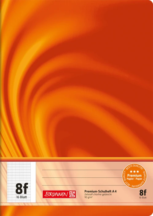 Brunnen Vivendi Schulheft, A4, Lineatur 8f, orange, 16 Blatt