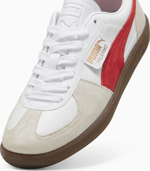 Puma Palermo Leather puma white/vapor gray/club red
