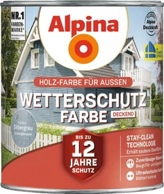 Alpina Farben Wetterschutzfarbe deckend außen silbergrau, 2.5l