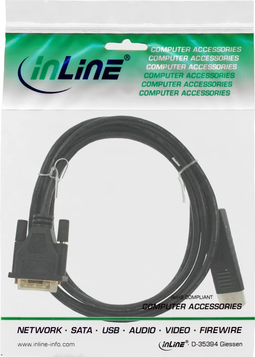 InLine DisplayPort/DVI Adapterkabel schwarz, 2m
