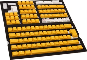 Ducky Keycap Set, Kunststoff (PBT) Double-Shot, weiß/gelb, 109 Tasten, ISO-DE