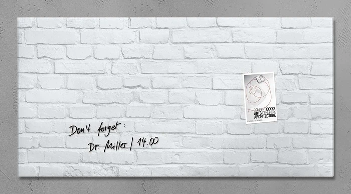 Sigel Artverum Glas-Magnetboard, White-Klinker, 91x46cm