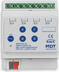 MDT Schaltaktor AMS Gen3 4-fach, 4TE REG, 16A, Schaltaktor (AMS-0416.03)