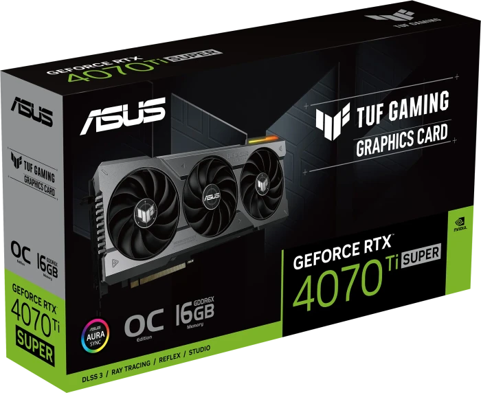 ASUS TUF Gaming GeForce RTX 4070 Ti SUPER OC, TUF-RTX4070TIS-O16G-GAMING, 16GB GDDR6X, 2x HDMI, 3x DP