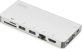Digitus Multiport Travel Dock silber, USB-C 3.0 [Buchse]