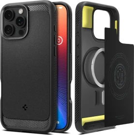 Spigen Rugged Armor (MagFit) für Apple iPhone 16 Pro Max Matte Black