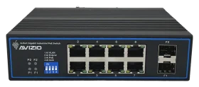 Avizio SU Railmount Gigabit Switch, 8x RJ-45, 2x SFP, 96W PoE+ (AV-SU8GP2FI)