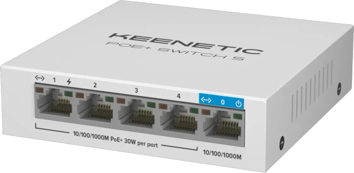 Keenetic Switch 5 Desktop Gigabit Switch, 5x RJ-45, 60W PoE+