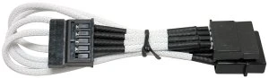 NZXT SATA-Stromadapter 4-Pin [IDE] auf 2x 15-Pin [SATA] 20cm, sleeved weiß