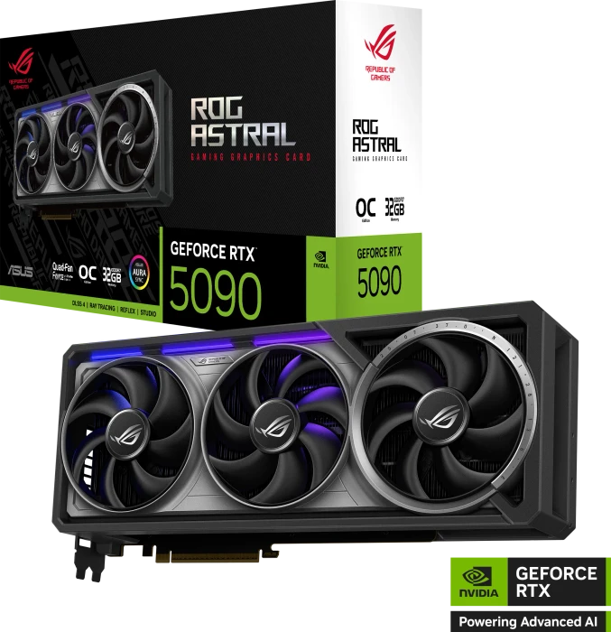 ASUS ROG Astral GeForce RTX 5090 OC, ROG-ASTRAL-RTX5090-O32G-GAMING, 32GB GDDR7, 2x HDMI, 3x DP