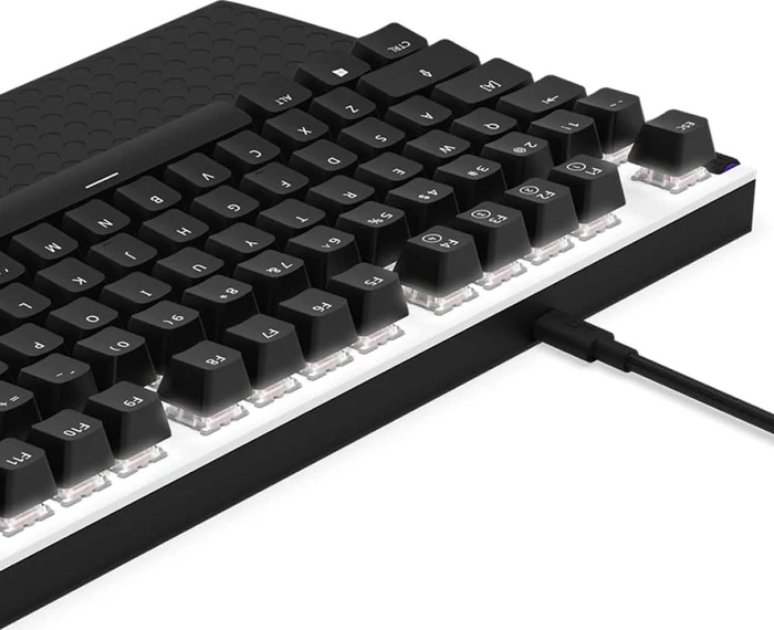 NZXT Function Tenkeyless, matt weiß, LEDs RGB, hot-swap, Gateron RED, USB, FR