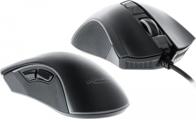 DeLOCK Optische 7-Tasten USB Gaming Maus schwarz, RGB, USB
