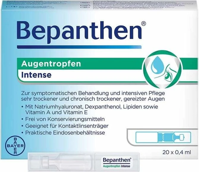 Bepanthen Augentropfen Intense, 8ml (20x 0.4ml)