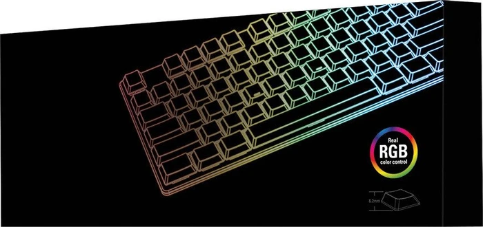 Sharkoon PureWriter TKL RGB, Kailh Choc LOW PROFILE BLUE, USB, DE