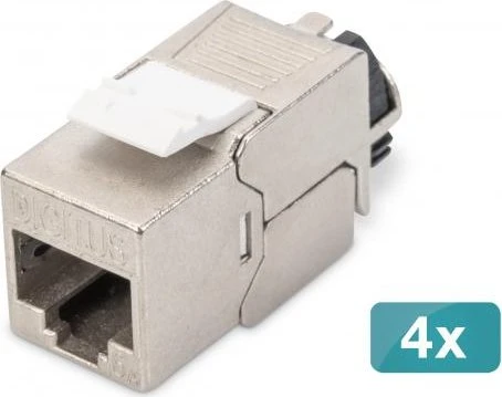 Digitus CAT 6A Keystone Modul, geschirmt mit intelligentem Kabelmanager - 4 Stk.