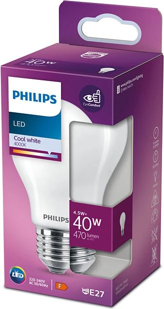 Philips Classic LED Birne E27 A60 4.5W/840