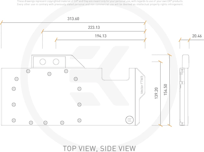 EK Water Blocks Quantum Line EK-Quantum Vector FTW3 RTX 3080/3090 D-RGB, Nickel, Acetal