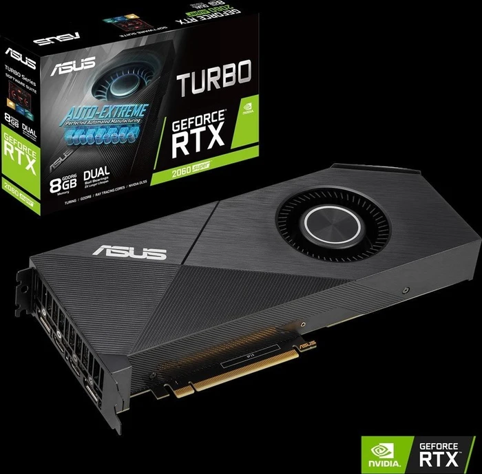 ASUS Turbo GeForce RTX 2060 SUPER EVO, TURBO-RTX2060S-8G-EVO, 8GB GDDR6, 2x HDMI, 2x DP