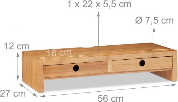 Relaxdays Monitorständer mit 2 Schubladen