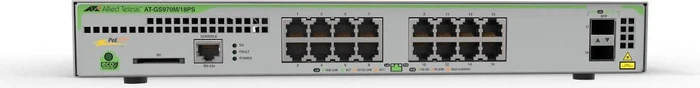 Allied Telesis CentreCOM GS970M Desktop Gigabit Managed Switch, 16x RJ-45, 2x SFP, 247W PoE+