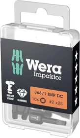 Wera 868/1 IMP DC Impaktor Innenvierkant Bit 1/4", R3x25mm, 1 Stück