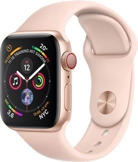 Apple Watch Series 4 (GPS + Cellular) Aluminium 40mm gold mit Sportarmband sandrosa