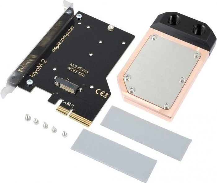 Aqua Computer kryoM.2 PCIe 3.0/4.0 x4 Adapter mit Wasserkühler