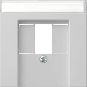 Gira System 55 Abdeckung für TAE und USB mit Beschriftungsfeld, grau matt