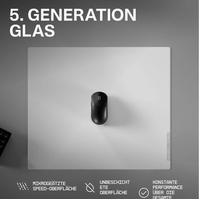 Wallhack SkyPAD SP-005 Glass Pad 5.0 Glas-Gaming-Mauspad, 510x440mm, weiß
