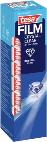 tesa tesafilm kristall-klar, Klebeband, 19mm/10m, 8 Stück