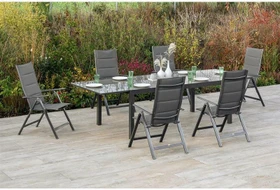 Merxx Taviano Gartenmöbel-Set grau, 7-tlg.