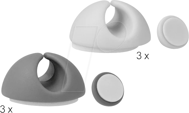 DeLOCK Kabelhalter Set, 6 Stück
