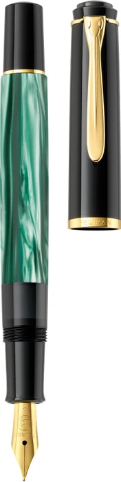 Pelikan Classic M200 grün marmoriert, rechte Hand, extra fein, Geschenkbox