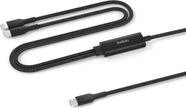 Belkin BoostCharge Pro Geflochtenes USB-C-Doppelkabel 140W weiß