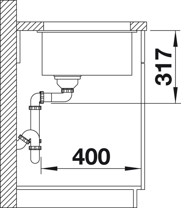 Blanco Etagon 500-U InFino Unterbau Becken mittig muskat
