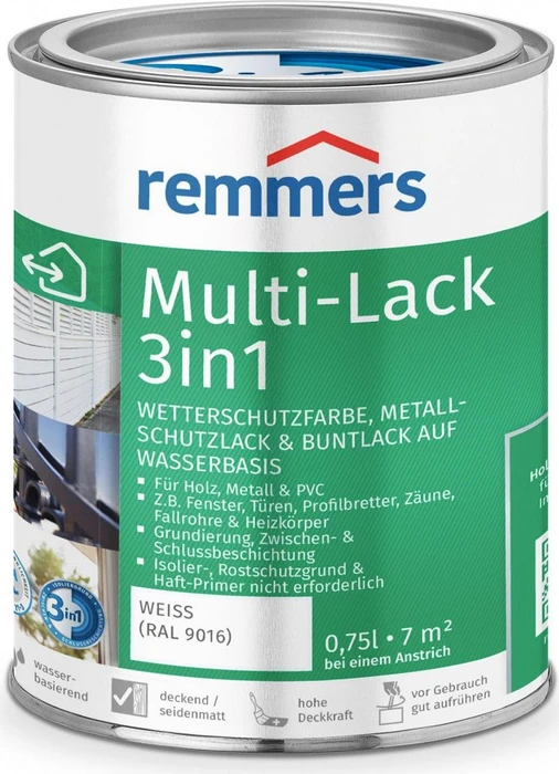 Remmers Multi-Lack 3in1 Metallschutzmittel weiß (RAL9016), 750ml