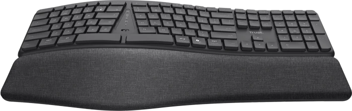 Trust Keyra Ergonomic Multi-Device Wireless Keyboard, schwarz, USB/Bluetooth, DE