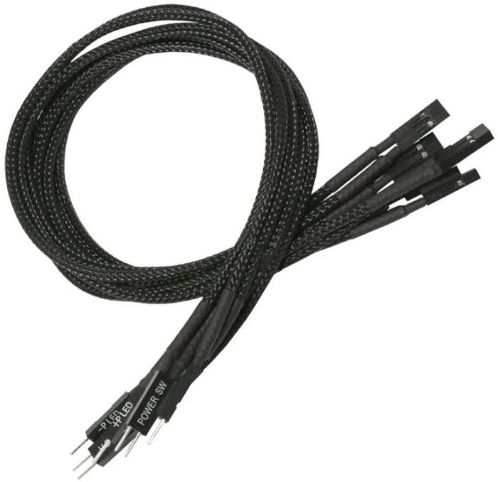 Nanoxia Frontpanel Verlängerung 30cm, sleeved, schwarz