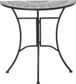 Siena Garden Como Gartentisch halbrund 70cm schwarz