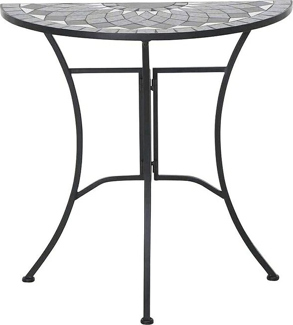 Siena Garden Como Gartentisch halbrund 70cm schwarz