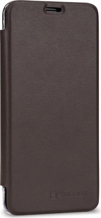Stilgut Book Type NFC/RFID Blocking Cover für Samsung Galaxy S9+ braun