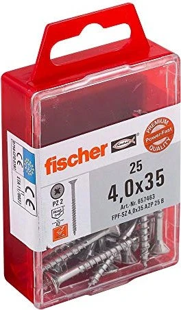 fischer PowerFast FPF-ST A2F 200 T20 Spanplattenschraube, 5x35mm, 200 Stück
