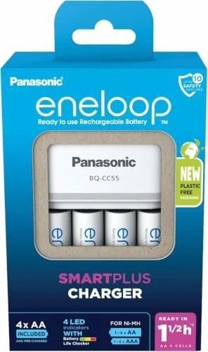 Panasonic eneloop Smartplus Charger BQ CC55 + 4x eneloop AA 2000mAh