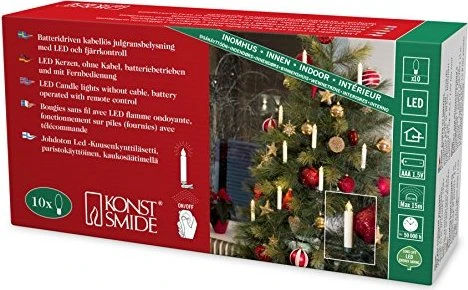 Konstsmide Christbaumkerzen Basis-Set LED 10x warmweiß, 10 Stück