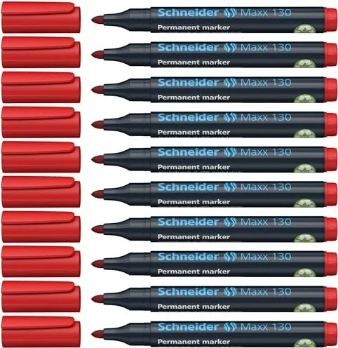 Schneider Maxx 130 Permanentmarker rot, 10er-Pack