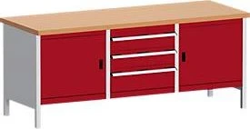 Bott Cubio Werkbank 200x84x75cm rot