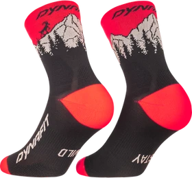 Dynafit Traverse Mid Socken blackout/ultra coral
