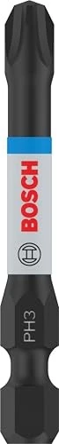 Bosch Professional PRO Impact Kreuzschlitz Bit 1/4", PH3x55mm, 2 Stück