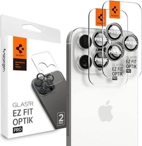 Spigen GLAS.tR EZ Fit Optik Pro Lens Protector für Apple iPhone 16 Pro/16 Pro Max